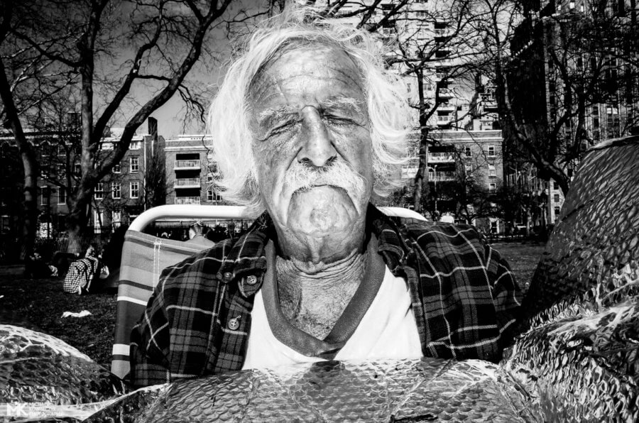 Sun Reflector Guy, Washington Square Park, NYC, 2016