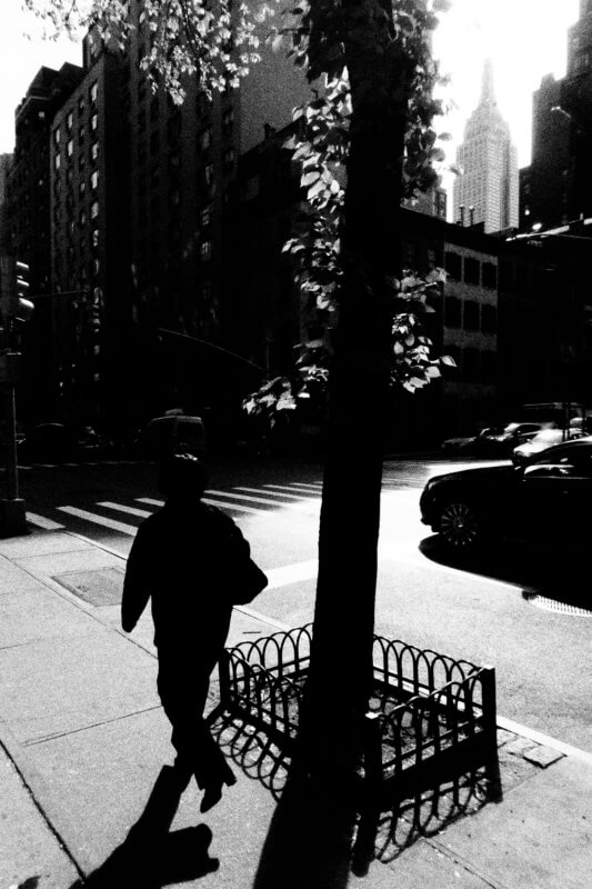 Sidewalk Silhouette, Olympus Tough Grainy Film Street Photography