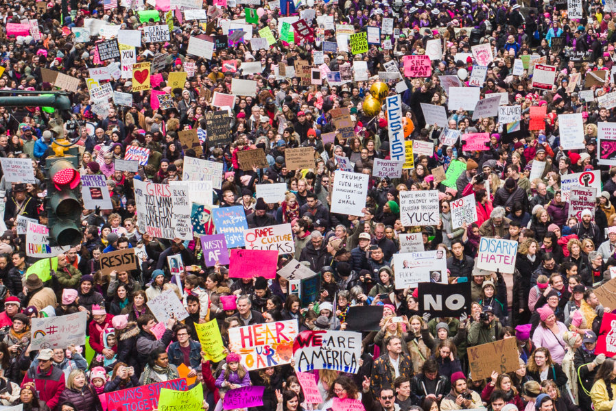 Portraits of People during Womans March on NYC, January 21st. 2017