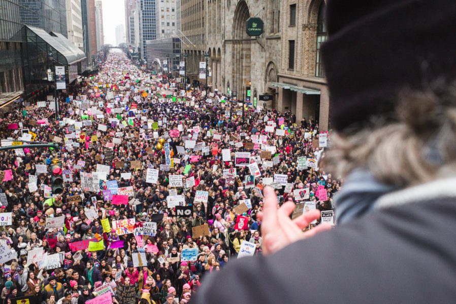 Portraits of People during Womans March on NYC, January 21st. 2017