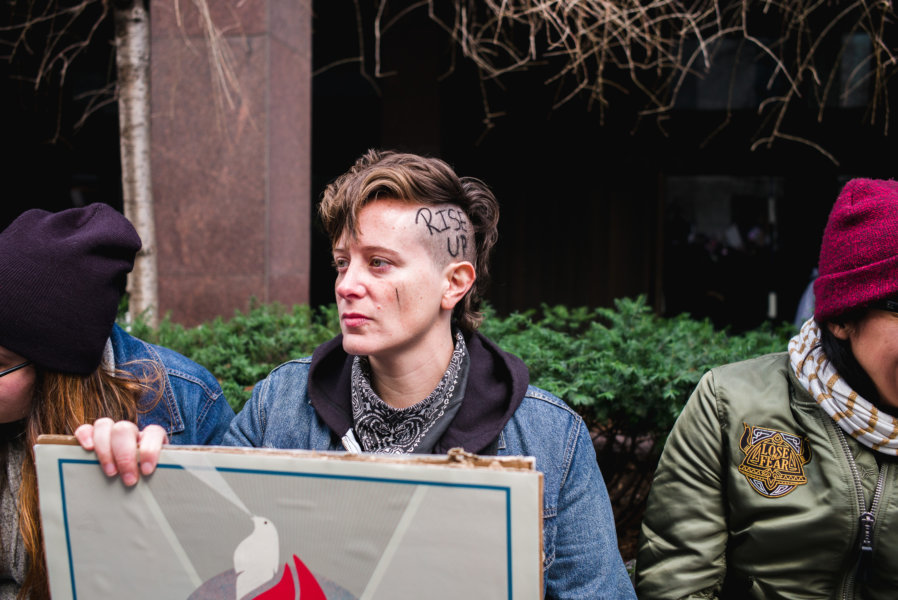 Portraits of People during Womans March on NYC, January 21st. 2017