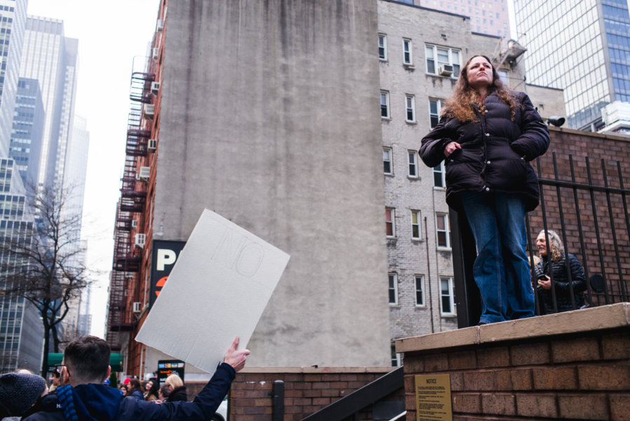 Portraits of People during Womans March on NYC, January 21st. 2017