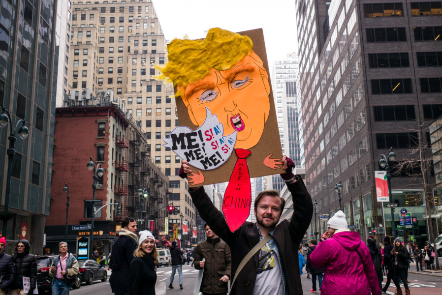 Portraits of People during Womans March on NYC, January 21st. 2017