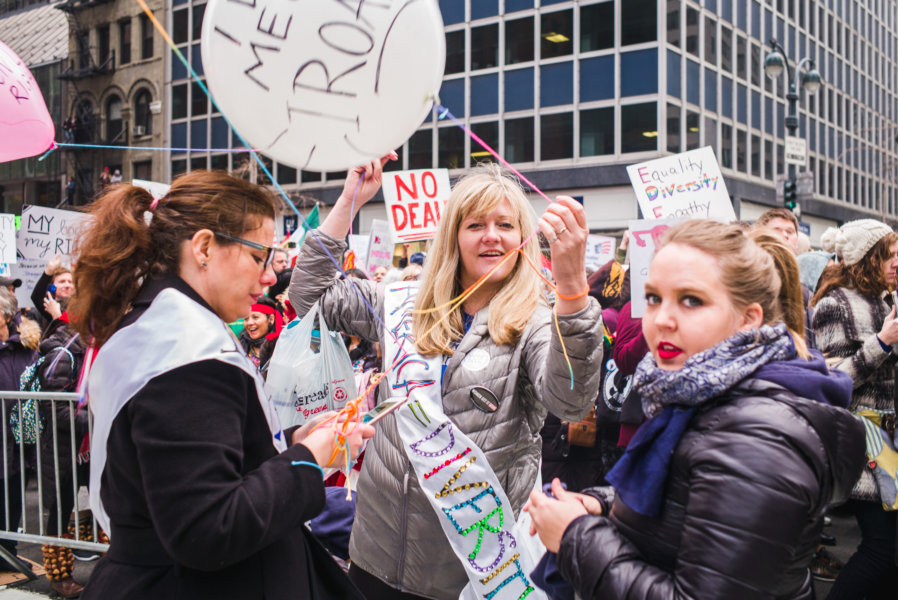 Portraits of People during Womans March on NYC, January 21st. 2017