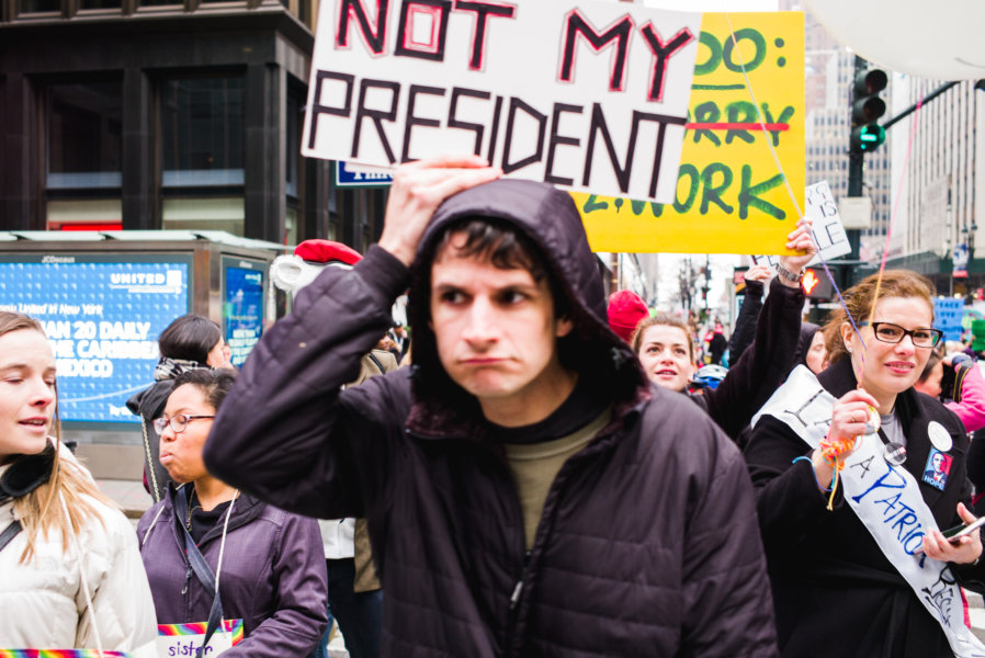 Portraits of People during Womans March on NYC, January 21st. 2017