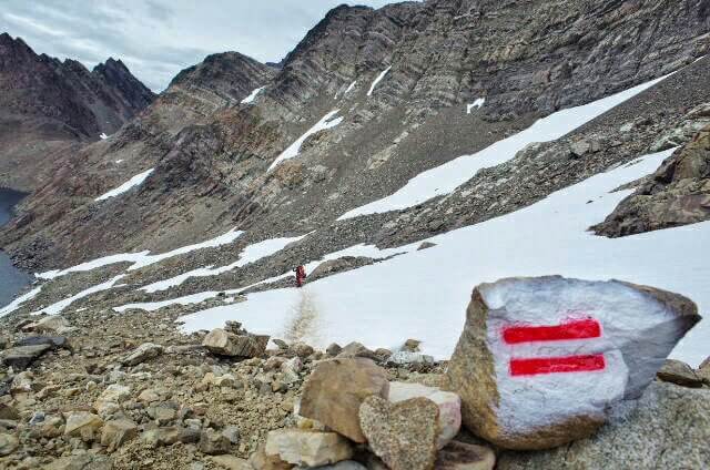 Dientes de Navarino Trekking Snow Trail Marker Stone