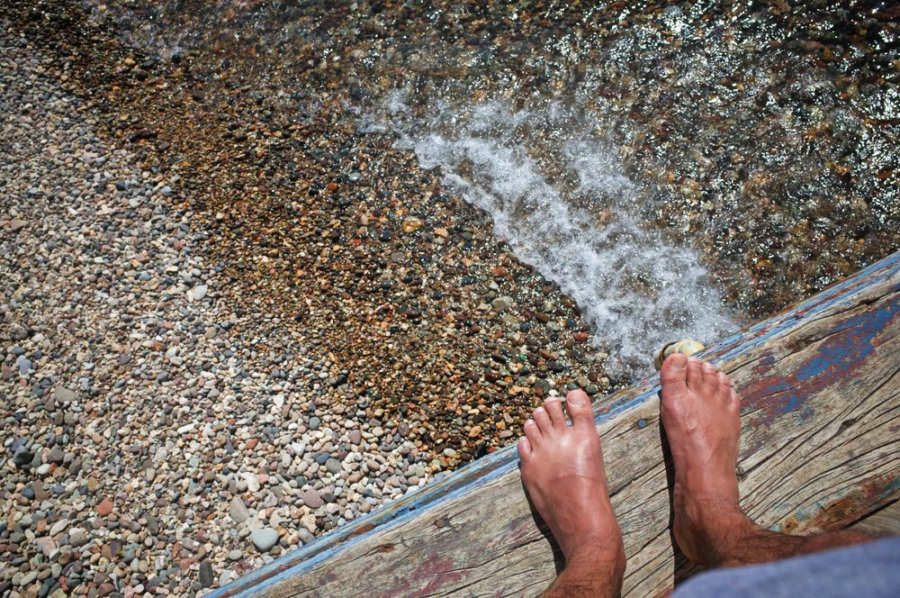 Chile Chico Stone Beach Feet