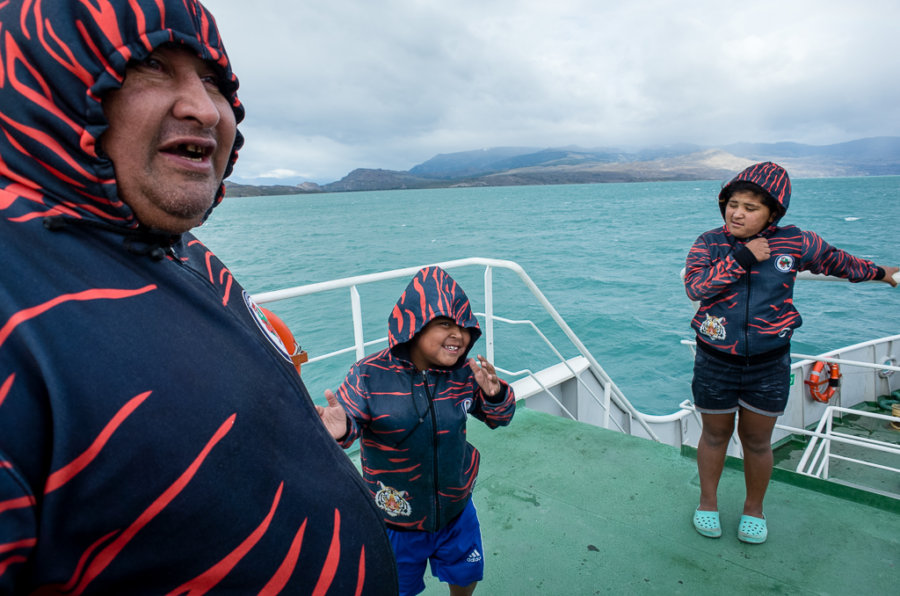 Chile Chico Puerto Ibanez Ferry People Wind