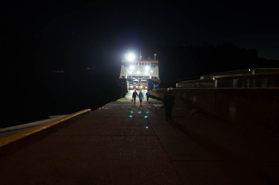 Puerto Montt Ferry Night Passenger Unboarding