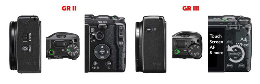 Ricoh GR II vs GR III Camera Buttons Comparison 